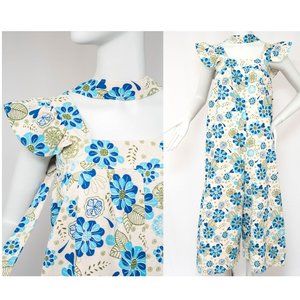 Women's Ruffle Sleeved Full Size Boho Chic Floral Designer Loungewear Jumpsuit